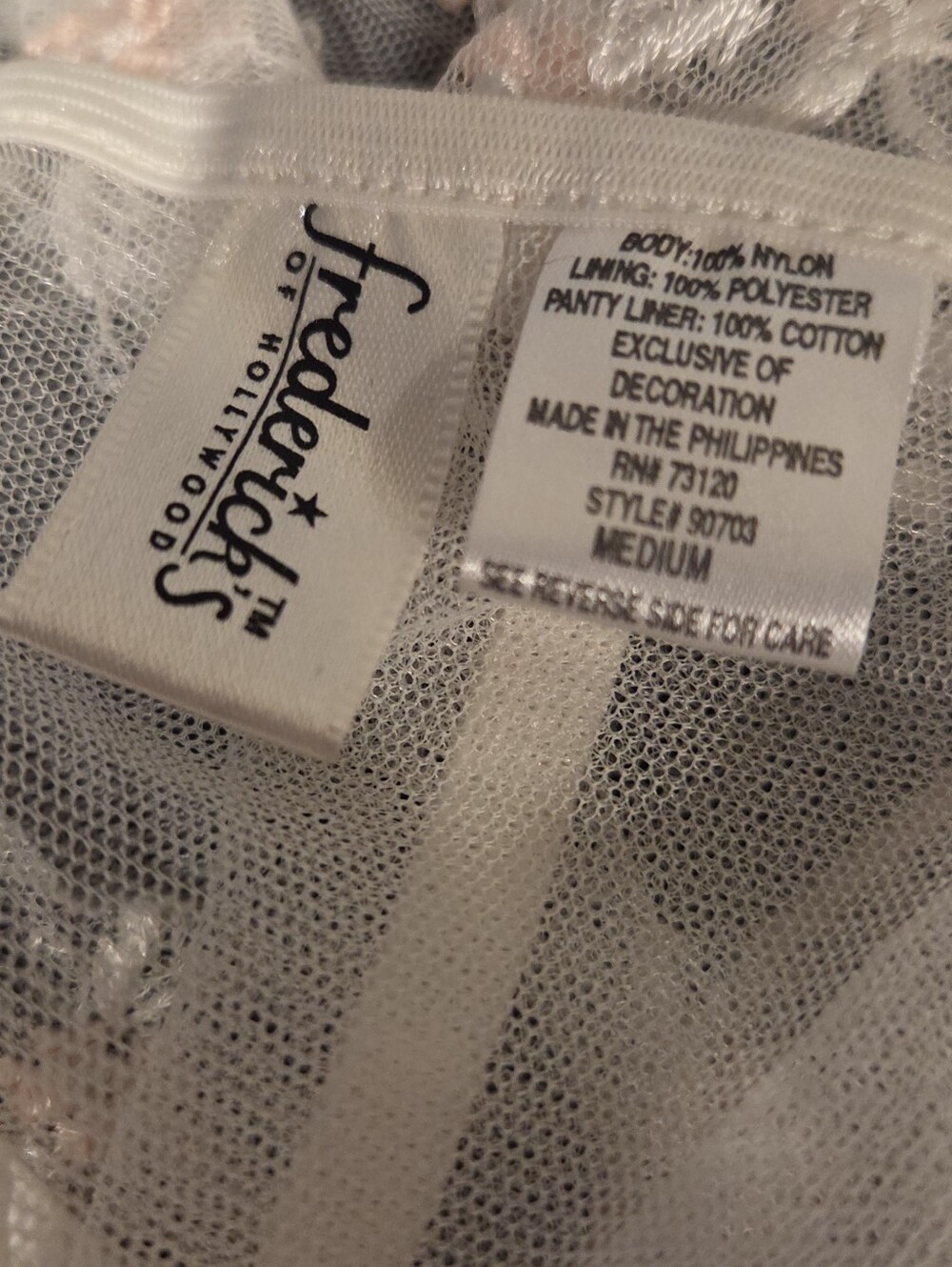 Frederick's of Hollywood Sheer Lace Chemise in Blush Cream - Picture 2 of 6